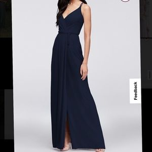 David’s bridal double strap Long Georgette wrap dress